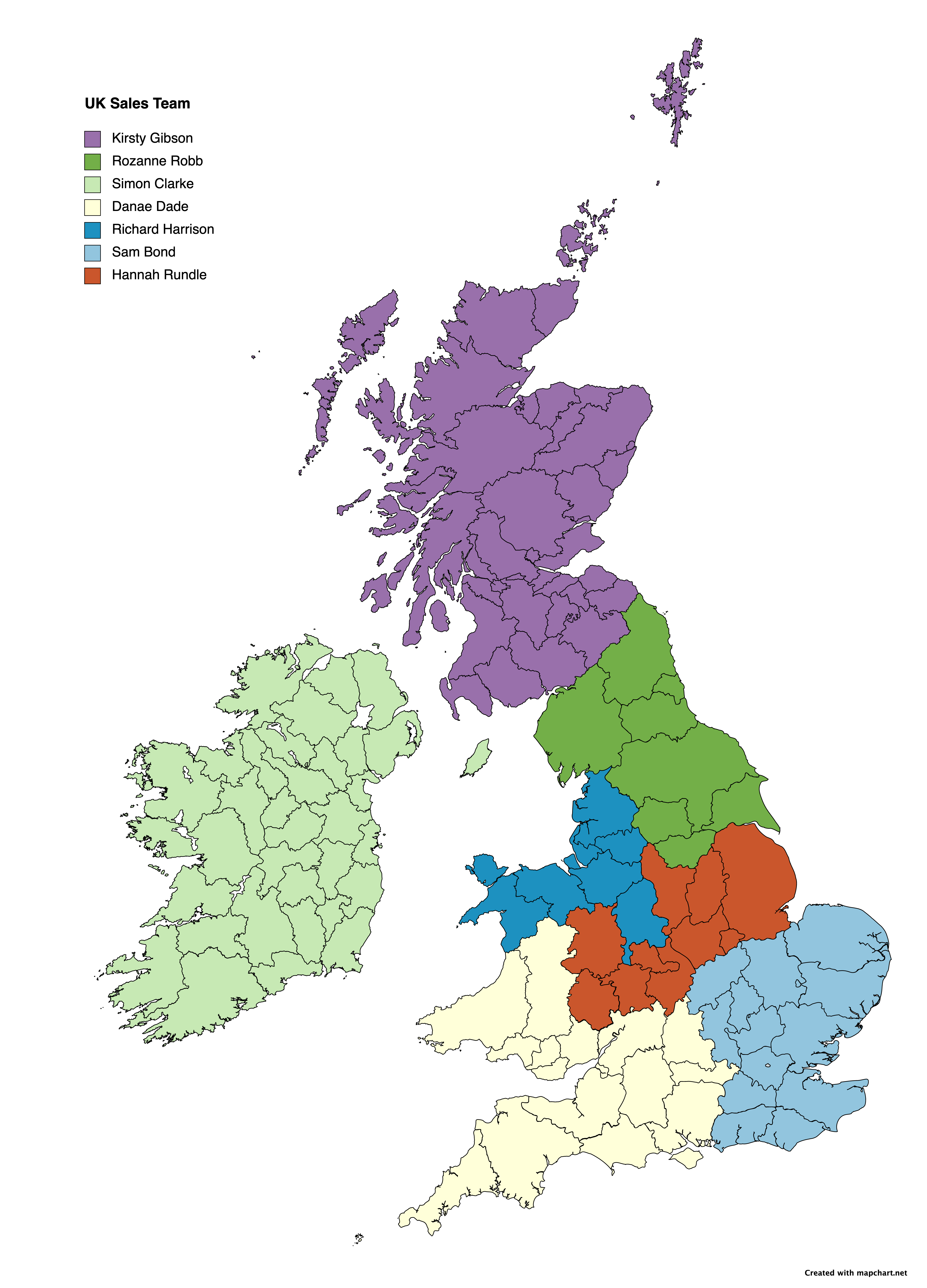 UK Area Sales Map